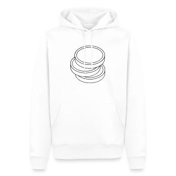trois pièces dans une pile - Sweat à capuche Premium bio Homme - blanc - Devant - Nico (187cm)
