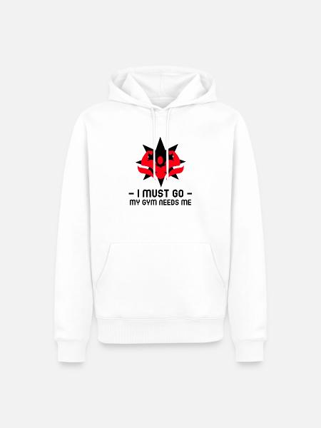 GYM red - Männer Premium Bio Hoodie - Weiß