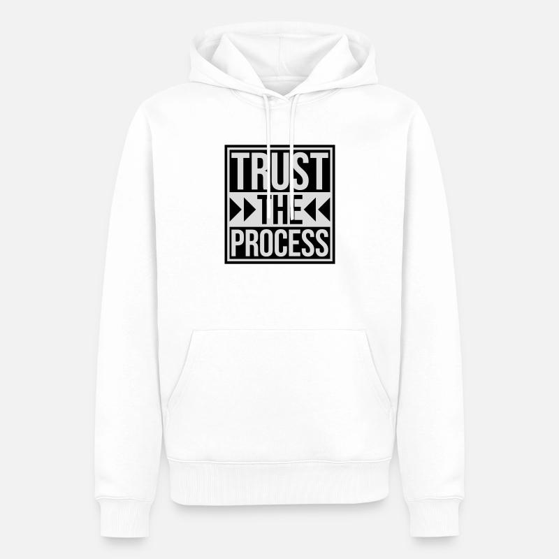 faire confiance au processus Devis - Sweat à capuche Premium bio Homme - blanc