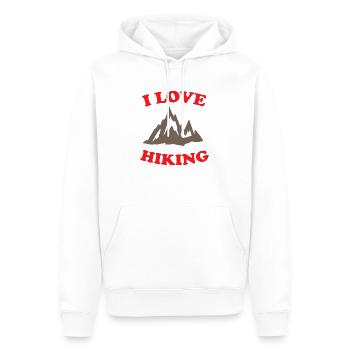 Ich liebe Wandern - Campingleben - Männer Premium Bio Hoodie - Weiß - Vorne - Nico (187cm)