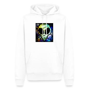 Stained glass alien - Men’s Premium Organic Hoodie - white - Front - Nico (187cm)