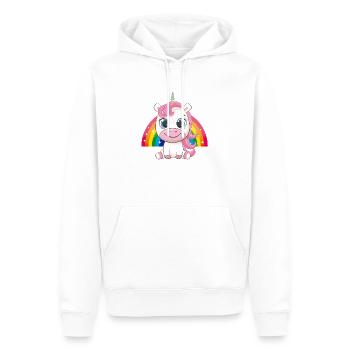 Baby Einhorn süß Regenbogen niedlich - Männer Premium Bio Hoodie - Weiß - Vorne - Nico (187cm)