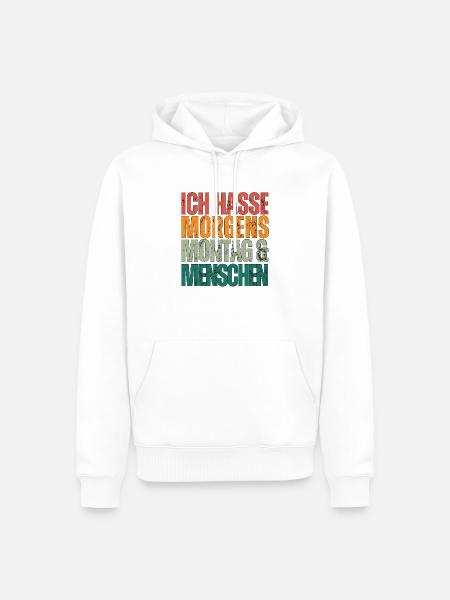 Montag und Morgens - Männer Premium Bio Hoodie - Weiß