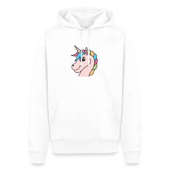 Einhorn Regenbogen Rosa - Männer Premium Bio Hoodie - Weiß - Vorne - Nico (187cm)