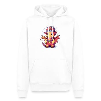 Drache als Feuerwehrmann - Männer Premium Bio Hoodie - Weiß - Vorne - Nico (187cm)