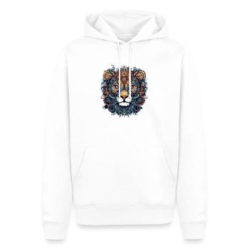 Lou la lionne - Sweat à capuche Premium bio Homme - blanc - Devant - Nico (187cm)