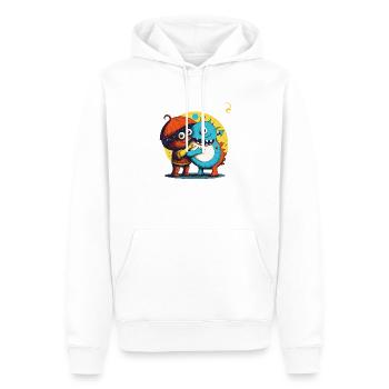 NOUS SOMMES DIFFÉRENTS ET IDENTIQUES - Sweat à capuche Premium bio Homme - blanc - Devant - Nico (187cm)