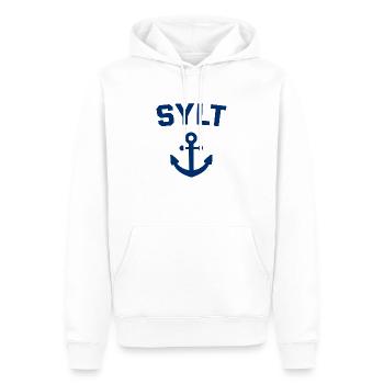 Sylt - Nordsee - Deutschland - Kampen - Insel - Männer Premium Bio Hoodie - Weiß - Vorne - Nico (187cm)