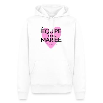 Passendes Braut Team Herz pink-T-Shirt - Männer Premium Bio Hoodie - Weiß - Vorne - Nico (187cm)