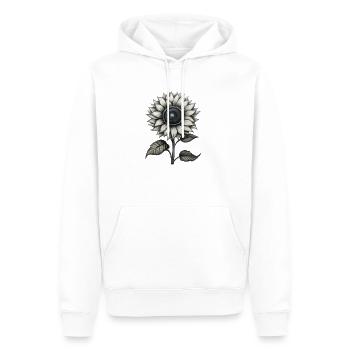 gezeichnete Sonnenblume - Männer Premium Bio Hoodie - Weiß - Vorne - Nico (187cm)