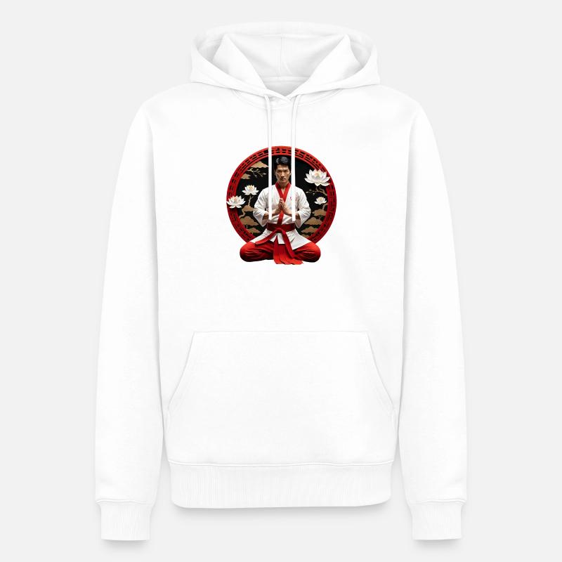 La paix intérieure avec le Kung Fu - Sweat à capuche Premium bio Homme - blanc