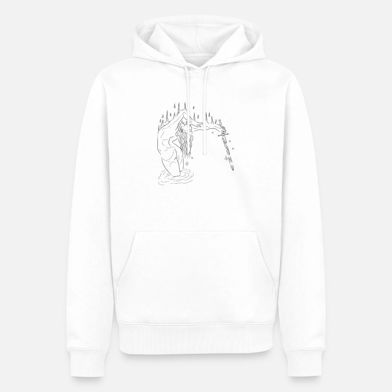 Déesse du feu - Sweat à capuche Premium bio Homme - blanc