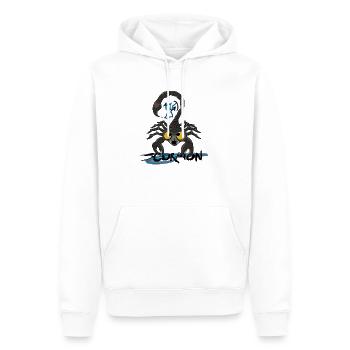 ‘’Scorpion’’ - Sweat à capuche Premium bio Homme - blanc - Devant - Nico (187cm)