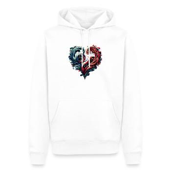 Herz - Männer Premium Bio Hoodie - Weiß - Vorne - Nico (187cm)