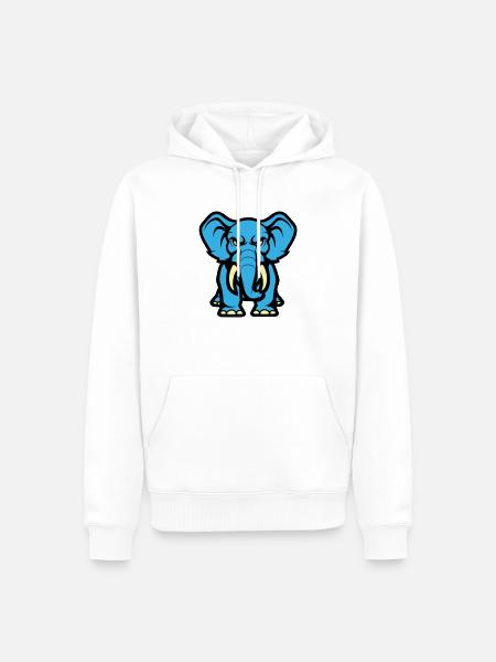 Elephant Comic - Men’s Premium Organic Hoodie - white