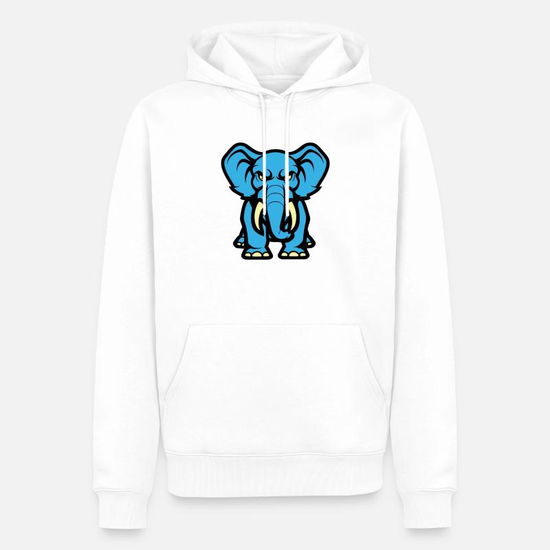 elefant comic - Männer Premium Bio Hoodie - Weiß