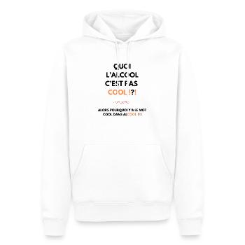 alcool c'est pas cool - Sweat à capuche Premium bio Homme - blanc - Devant - Nico (187cm)