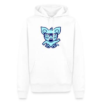Nerd Katze Hornbrille Geek Winkt Schlaues Kätzchen - Männer Premium Bio Hoodie - Weiß - Vorne - Nico (187cm)