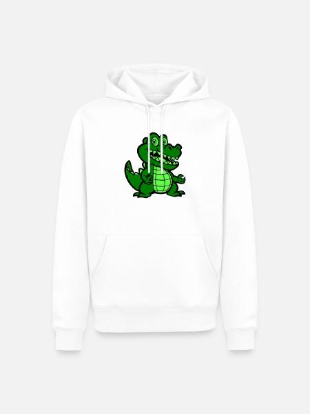 Crocodile Comic - Men’s Premium Organic Hoodie - white