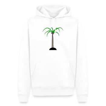 Palm Tree Island Tree Plage Vacances Noix de Mer Cool - Sweat à capuche Premium bio Homme - blanc - Devant - Nico (187cm)