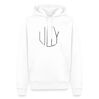 Lilly - Männer Premium Bio Hoodie - Weiß - Vorne - Nico (187cm)