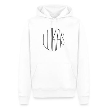 Lukas - Männer Premium Bio Hoodie - Weiß - Vorne - Nico (187cm)