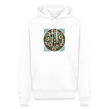 Daffodils Cat - Men’s Premium Organic Hoodie - white - Front - Nico (187cm)
