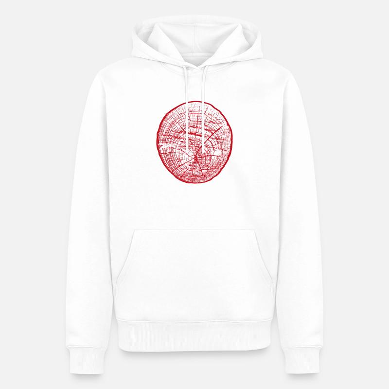 Punainen - Männer Premium Bio Hoodie - Weiß