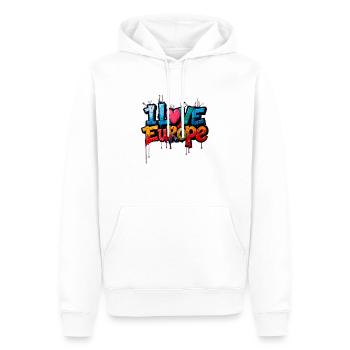 Ich liebe Europa - Männer Premium Bio Hoodie - Weiß - Vorne - Nico (187cm)