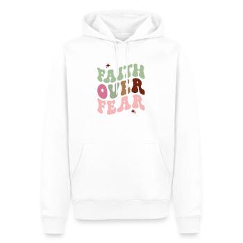 faith over fear - Männer Premium Bio Hoodie - Weiß - Vorne - Nico (187cm)