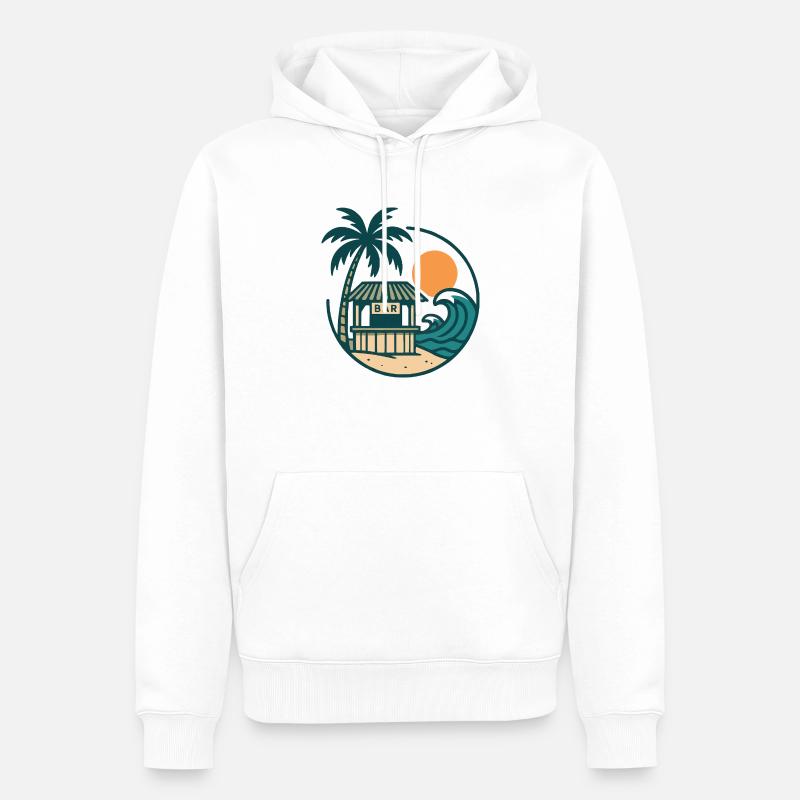 Bar de l’île de plage - Sweat à capuche Premium bio Homme - blanc