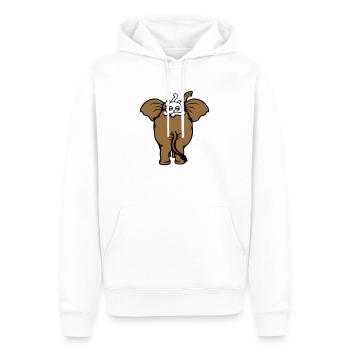 Chat Éléphant Équipe de marche Couché 2 Amis Mignon - Sweat à capuche Premium bio Homme - blanc - Devant - Nico (187cm)