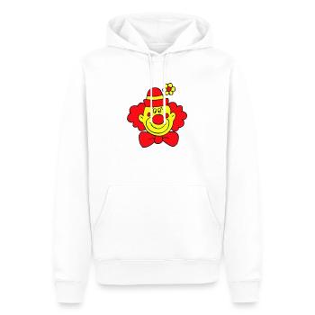 Clown, plus kasper, cirque, circus, des Manege, - Sweat à capuche Premium bio Homme - blanc - Devant - Nico (187cm)