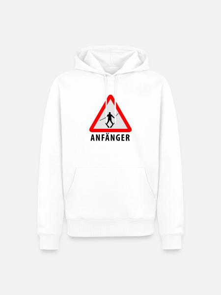 Ski Anfänger - Männer Premium Bio Hoodie - Weiß