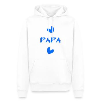 ALLES GUTE ZUM GEBURTSTAG, PAPA. PAPA. VATERTAG. FEST. HERZ - Männer Premium Bio Hoodie - Weiß - Vorne - Nico (187cm)