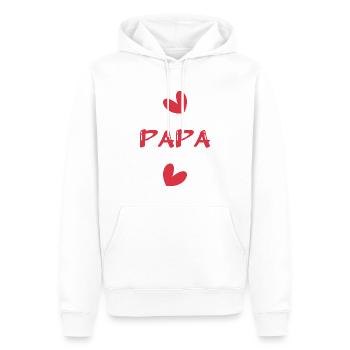 PAPA. VATERTAG. ALLES GUTE ZUM GEBURTSTAG, PAPA. ALLES GUTE ZUM GEBURTSTAG! - Männer Premium Bio Hoodie - Weiß - Vorne - Nico (187cm)