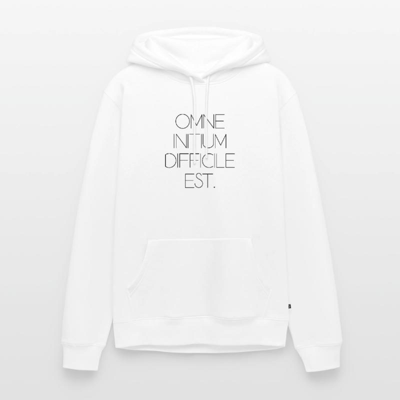 all beginning is difficult Latin quotation scripture Men’s Premium Organic Hoodie