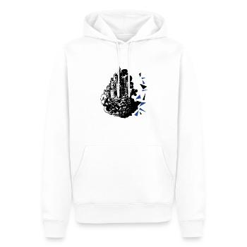 Fels - Männer Premium Bio Hoodie - Weiß - Vorne - Nico (187cm)