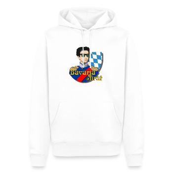 König Ludwig II von Bayern und Bavaria first - Männer Premium Bio Hoodie - Weiß - Vorne - Nico (187cm)