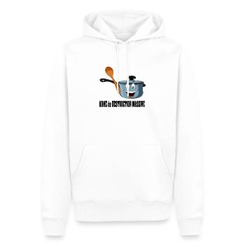 Casseroles interdites en manif - Sweat à capuche Premium bio Homme - blanc - Devant - Nico (187cm)