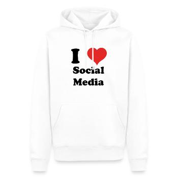 i love Social Media - Männer Premium Bio Hoodie - Weiß - Vorne - Nico (187cm)