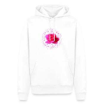 rose rose fête des mères - Sweat à capuche Premium bio Homme - blanc - Devant - Nico (187cm)