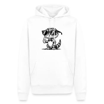 Gecko mit Sonnenbrille - Männer Premium Bio Hoodie - Weiß - Vorne - Nico (187cm)