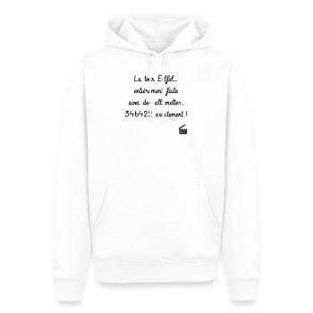 Le Dîner de cons - Réplique Culte - Humour - Sweat à capuche Premium bio Homme - blanc - Devant - Nico (187cm)
