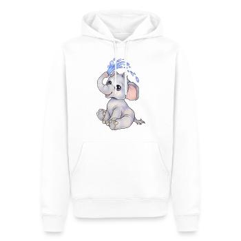 Niedlicher Baby Elefant mit Wasserfontäne - Männer Premium Bio Hoodie - Weiß - Vorne - Nico (187cm)