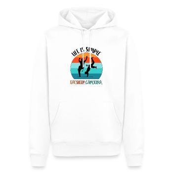 Capoeira - Sweat à capuche Premium bio Homme - blanc - Devant - Nico (187cm)