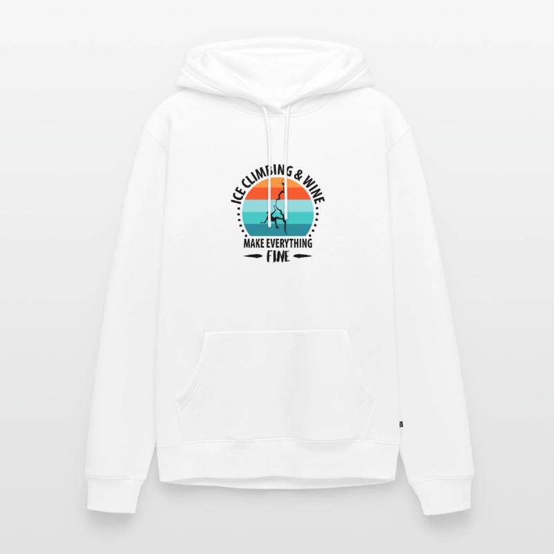 Eisklettern Eiskletterer Eispickel Bergsteigen Männer Premium Bio Hoodie