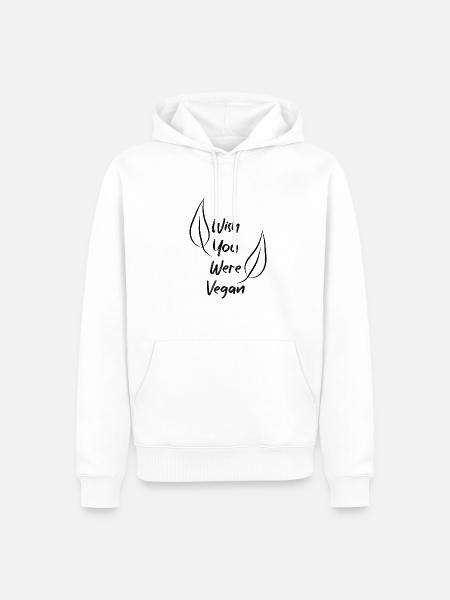 Vegan Veganer Tierschutz Vegetarier Vegetarisch - Männer Premium Bio Hoodie - Weiß