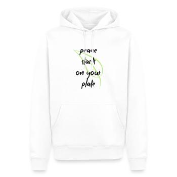 Végétalien Végétalien Bien-être animal Végétarien Végétarien - Sweat à capuche Premium bio Homme - blanc - Devant - Nico (187cm)