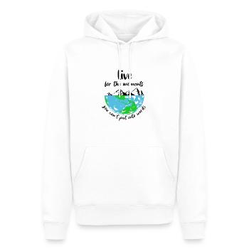 vivez pour les moments que vous ne pouvez pas mettre en mots - Sweat à capuche Premium bio Homme - blanc - Devant - Nico (187cm)
